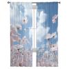 Blue Sky Clouds Flowers Sheer Curtains For Living Room Bedroom Tulle Curtain For Kitchen Voile Curtain Blind Panels
