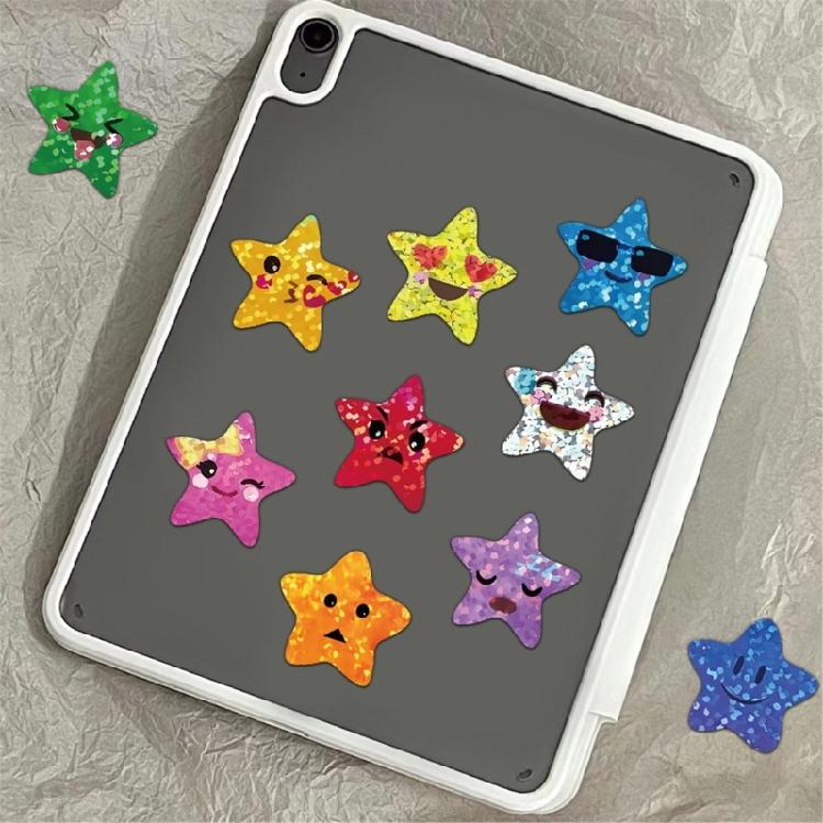 500 Pcs Waterproof Scrapbook Sticker Happy Face Star Sticker For DIY Crafting Background Decoration