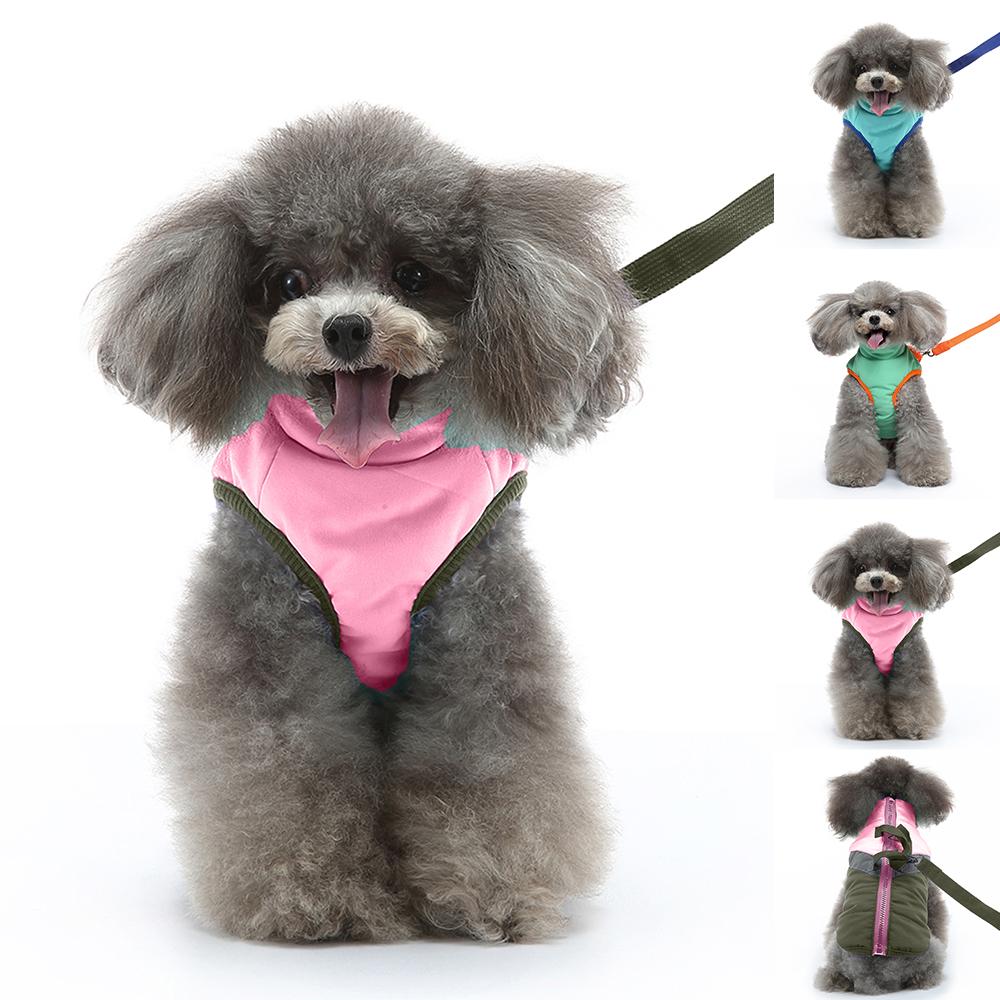 

Puppy Pet Dog Jacket Vest Coat Chest Strap Harness Warm Zipper Clothes Costume