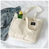 Deoway tote bag women men large capacity canvas A4 storage zipper shoulder strap plain. that can store size items. It features prevent items from out