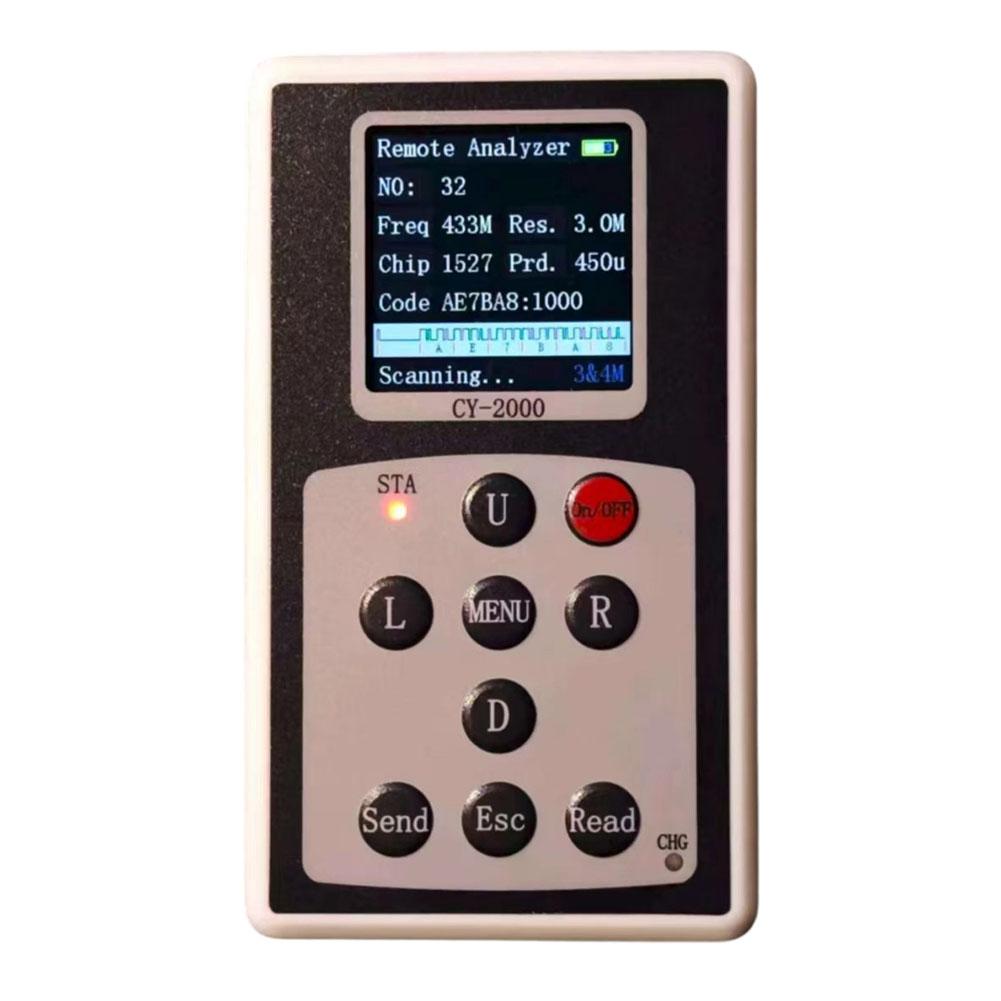 Dual Band Remote Control Signal Detector CY-2000 with 315MHz/433MHz and PT2262 eV1527 Chip Detection and 50 Sets Data Storage