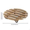 Round Planter Stand with Wheels Carbonized Wooden Floral Pot Indoor Outdoor Use
