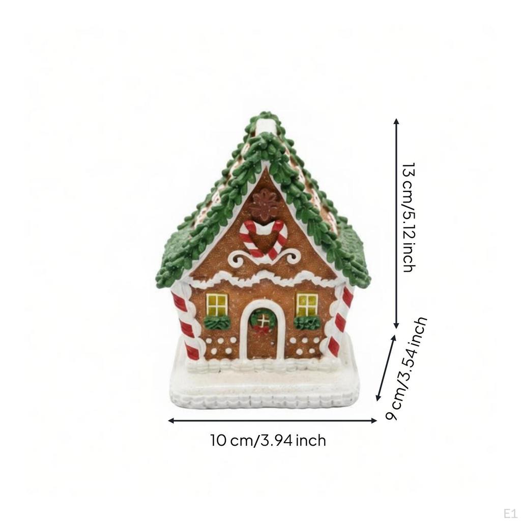 Gingerbread House Miniature Holiday Cottage Festive Tabletop Decor for Decorators, Collectors,