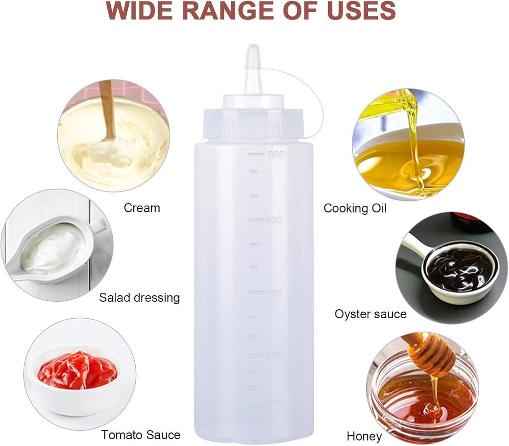 Large Squeeze Condiment Bottles with Nozzles Ketchup BBQ Sauces Olive Oil Bottle Dispenser Squeeze Sauce Bottle Kitchen Gadget