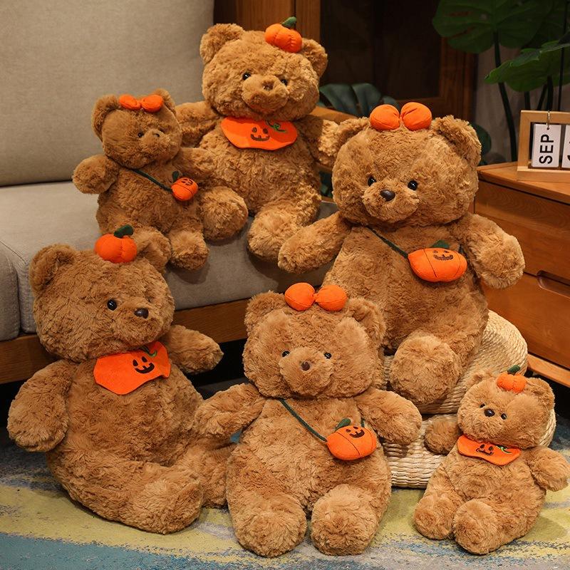 Pluszowy Miś Lalka Pluszowa Lalka Niedźwiedź Dynia Duży Miś Poduszka Dekoracyjna Dyniowy Miś na Halloween Prezent dla Dzieci