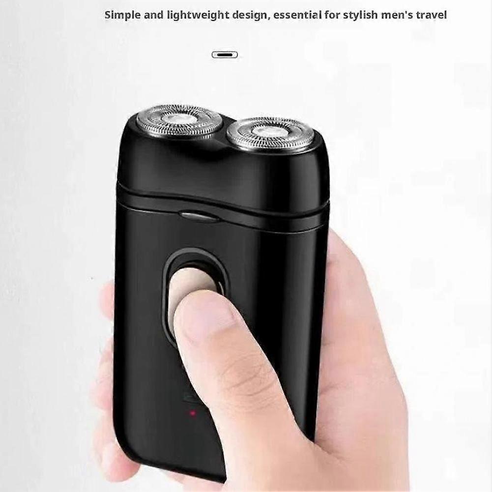 Mini Rasoio Elettrico Doppia Testa Rotante Lavabile 40dB Silenzioso Portatile