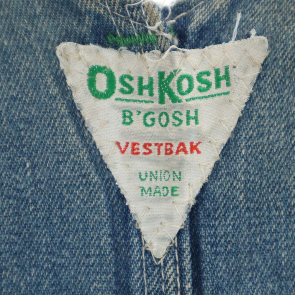 OSHKOSH 50s 60s Vintage Triangle Tag Denim Overall Blue Union Ticket Women Used