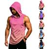Men's Sleeveless Hoodie Muscle Fit Gym Tank Top Breathable Quick Dry Workout Vest for Fitness Training and Athletic Activities