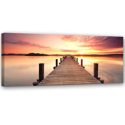 Canvas Print, Sunset Over a Pier