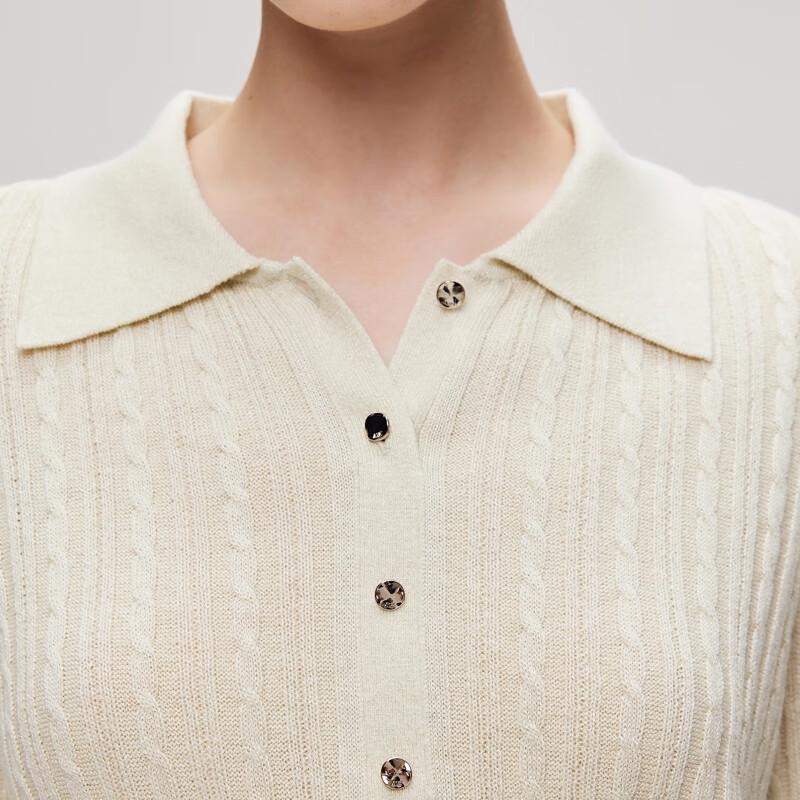 ONLY Women's Retro Cable Knit V-neck Sweater