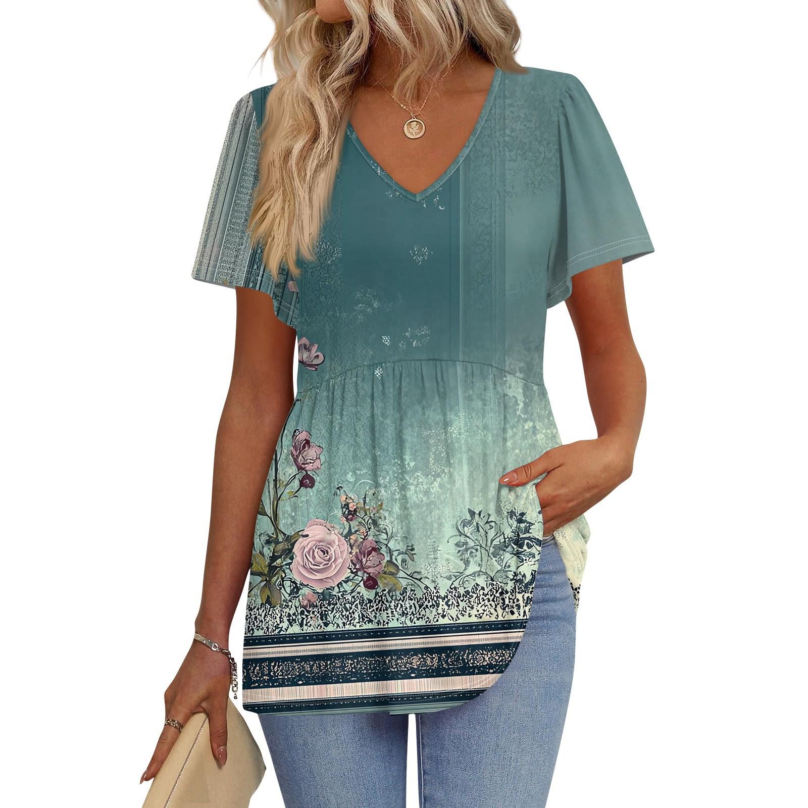 

Женские рубашки с коротким рукавом и оборками, повседневные наряды, модная футболка, топ S