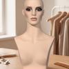 Mannequin Head with Shoulders Realistic Display Bust Sturdy for Jewelers