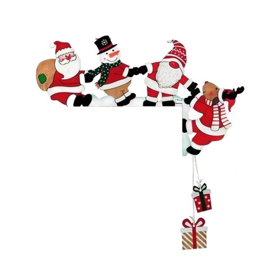 

Юшенг Рождественское украшение на дверь Милый мультяшный снеговик Санта Олень Пряничный человечек Декор дверного проема Деревянная табличка для дома Угловой знак для стены для настенной полки A