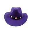 Cowboyhut Kuhkopf-Accessoires Cowboyhut einfarbiger Filzhut Herren und Damen großer Rand Outdoor-Hut Ritterhut