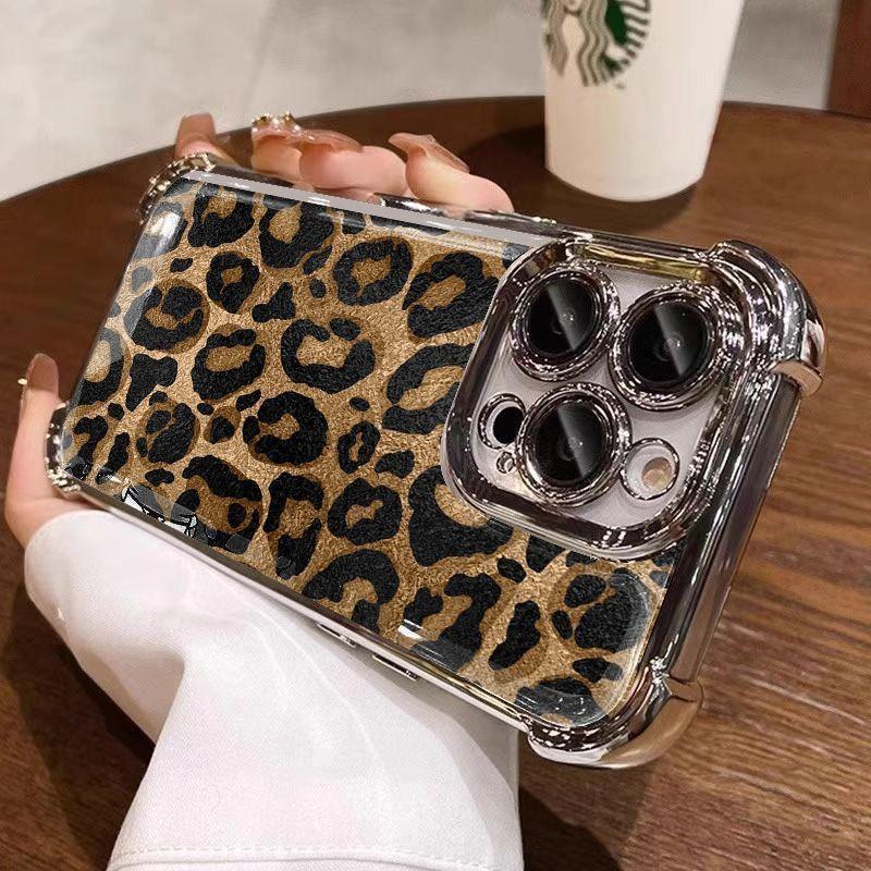 Funda de Lujo con Estampado de Leopardo Dorado Para Xiaomi Note 15 14 13 Pro Plus 5G 12 11S 4G Redmi 15C 15 14C 12C 10C Cubierta de TPU Galvanizado