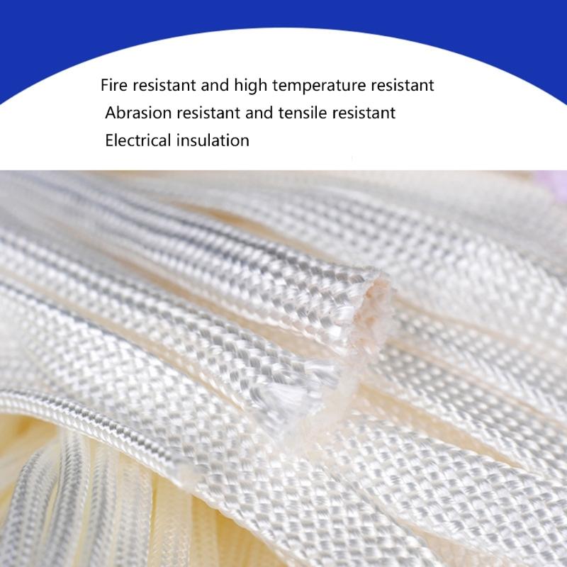 Exhaust Pipe Glass Fiber Hose Insulation Wrap 1m Length Heat Wrap Insulation Sleeve Wear Resistant Easy Installation