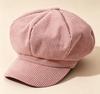 Autumn and Winter Corduroy Star Anise Newsboy Hat Women's Retro Brimmed Beret Showing Face Small Velvet Painter Hat