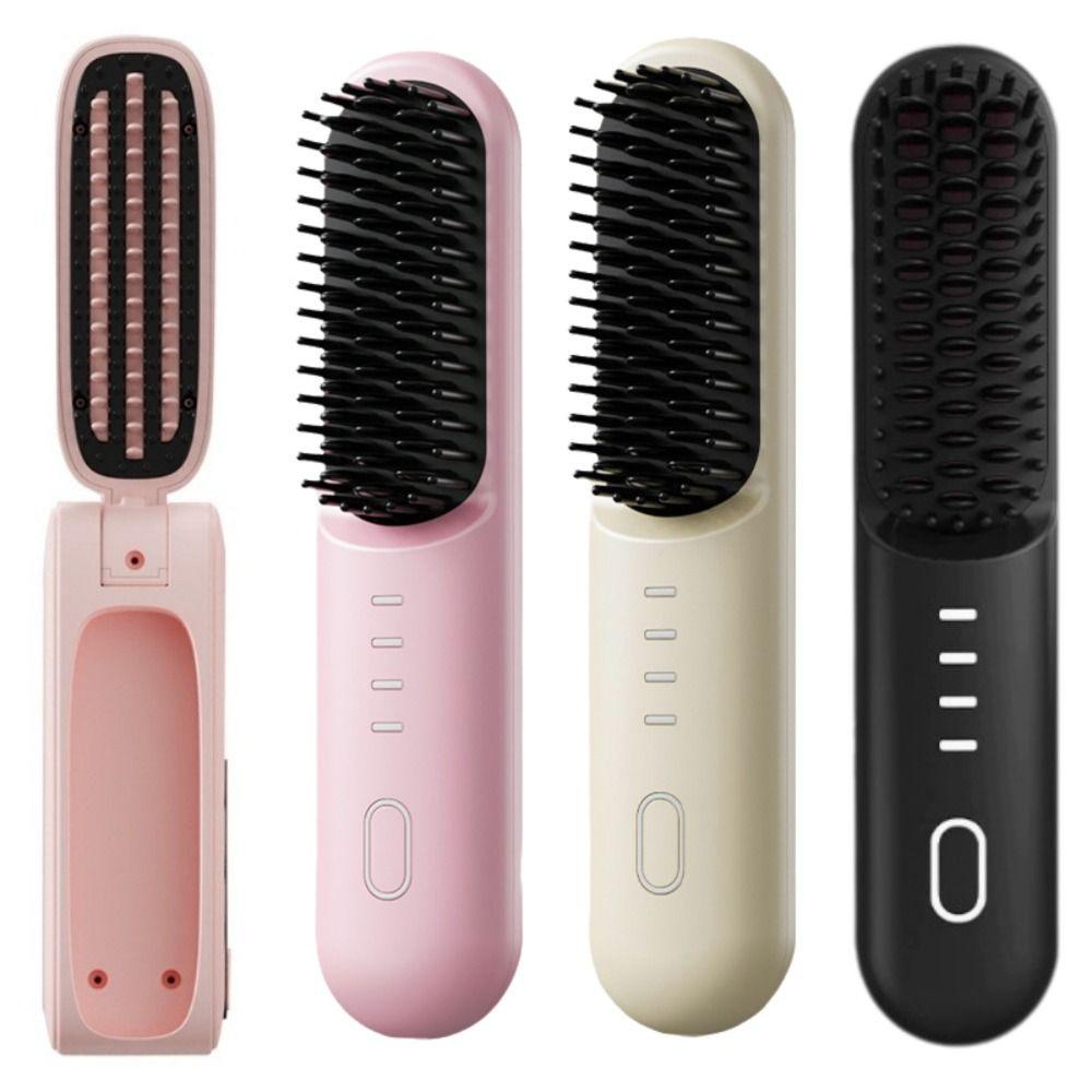 Foldable Mini Straight Hair Brush Portable Portable Hair Straightener Bangs Curling Iron  for Home