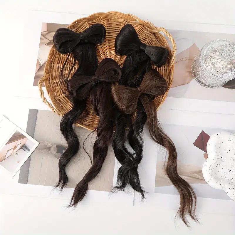 Extensie de păr cu coadă de cal pe jumătate în sus, cu gheare, cu agrafă, coc dezordonat
