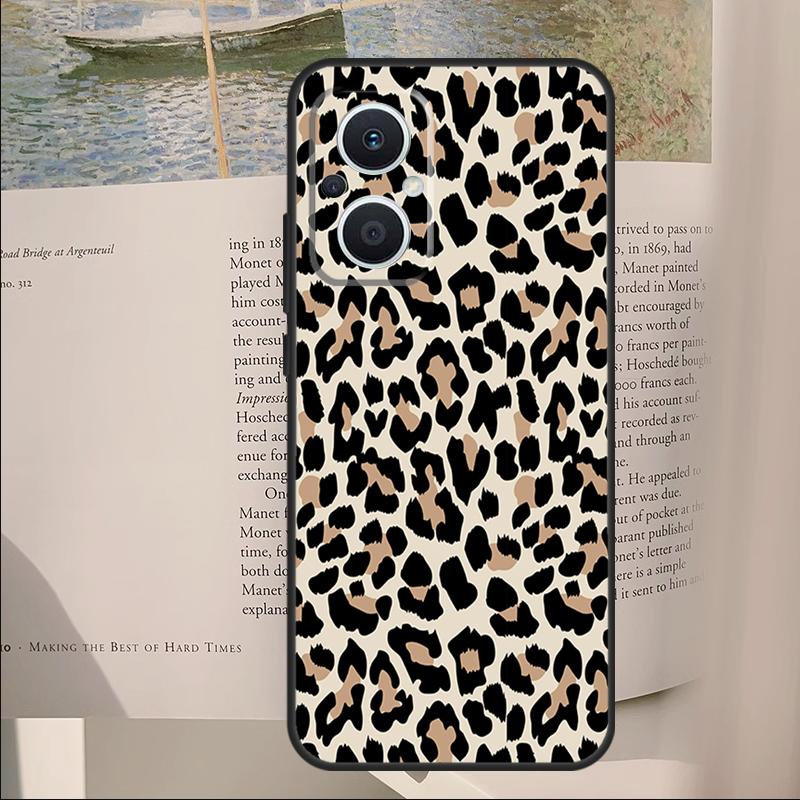 Leopard Skin Cover For OPPO Reno 11F 12F 13F 14F 10 11 12 13 14 Pro 7 8 Lite OPPO Find X6 X8 X9 Pro Case