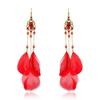 Moodsad pikkade tutiga sulgedega kõrvarõngad naistele Dangle Drop Bohemian kõrvarõngad, ehted XYZ