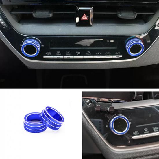 Car Console Air Condition Knob Blue Trim For Toyota Corolla Cross -2024