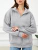 European & American Half-Zip Fleece Pullover: Long-Sleeved Sweatshirt with Half-High Neck for Autumn and Winter.