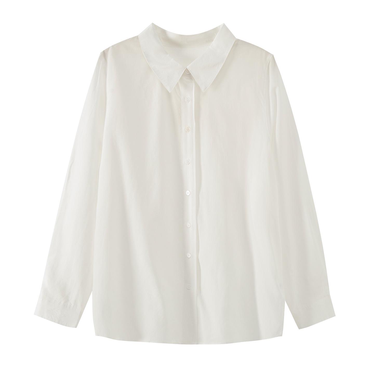

Plus Size Women s Tencel Boyfriend Style Loose Shirt - Summer 2026 Solid Color 2XL (75-90 kg) кремовый/белый