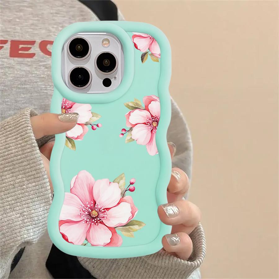 Pink Flower Soft Phone Cover Case for iPhone 17 Air 12 13 11 14 XR 15 Plus 16 Pro Max 8
