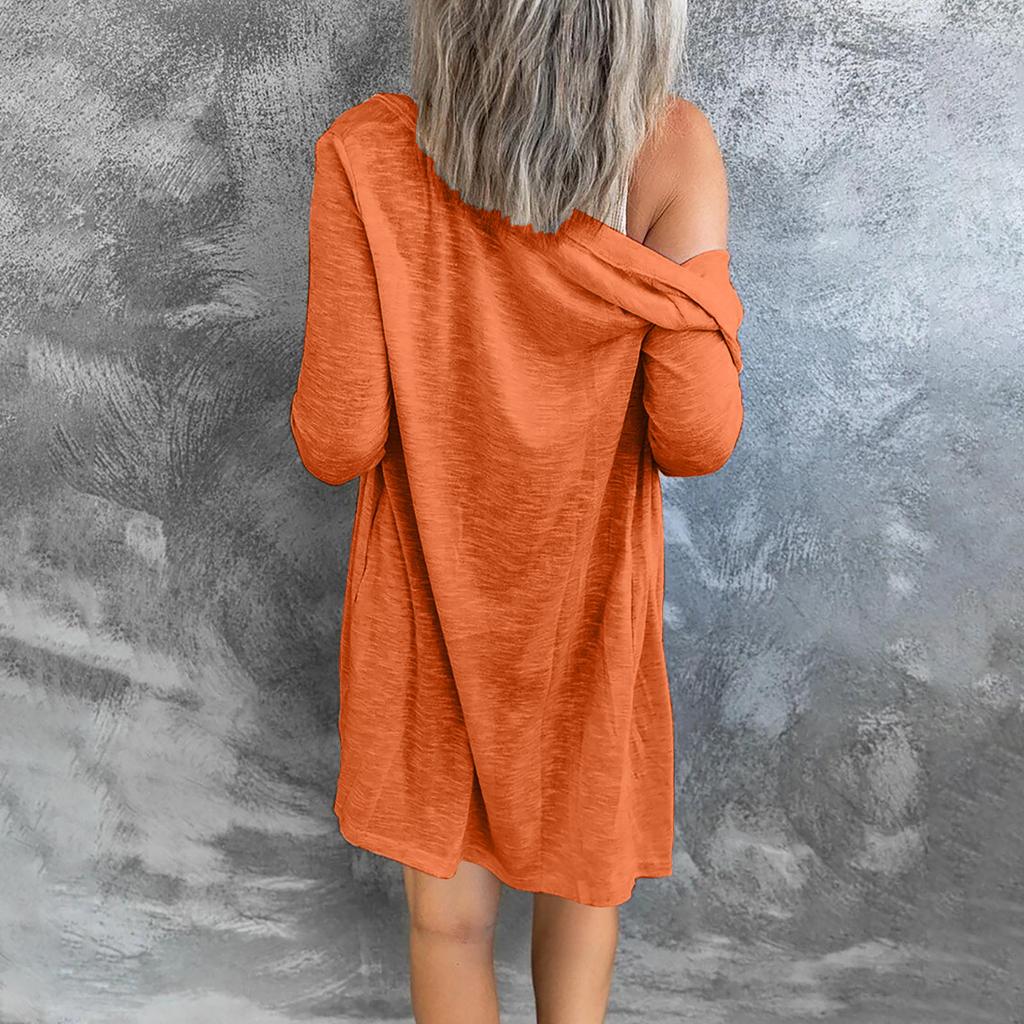 Cárdigan de Verano para Mujer S-5XL Ropa Protectora Solar Primavera y Otoño Casual Sólido Manga Larga Abrigo Versátil Holgado Top Talla Grande