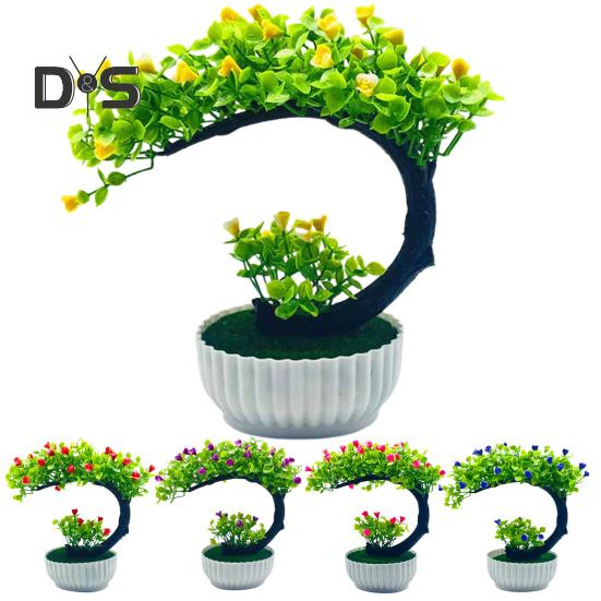 Artificial Flower Plastic Fake Bonsai Romantic No Watering Beautiful Bonsai with Pot Garden Supplies
