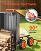 Garden Dump Cart, 362 kg Poly Dump Cart, Garden Carts Dumps Wagon with Storage Fence, 90° Quick-Dumps Mechanism, 180° Swivel Wheels, 90° Rotating