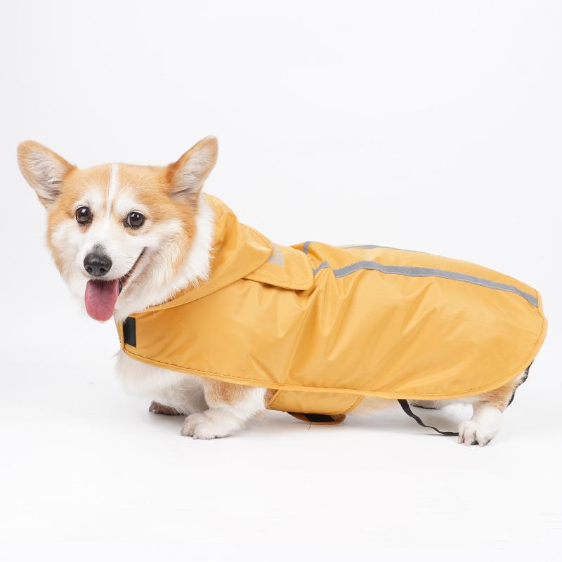 Reflective Waterproof Dog Raincoat for Small and Medium Pets - Leashable Outdoor Rainy Day Gear