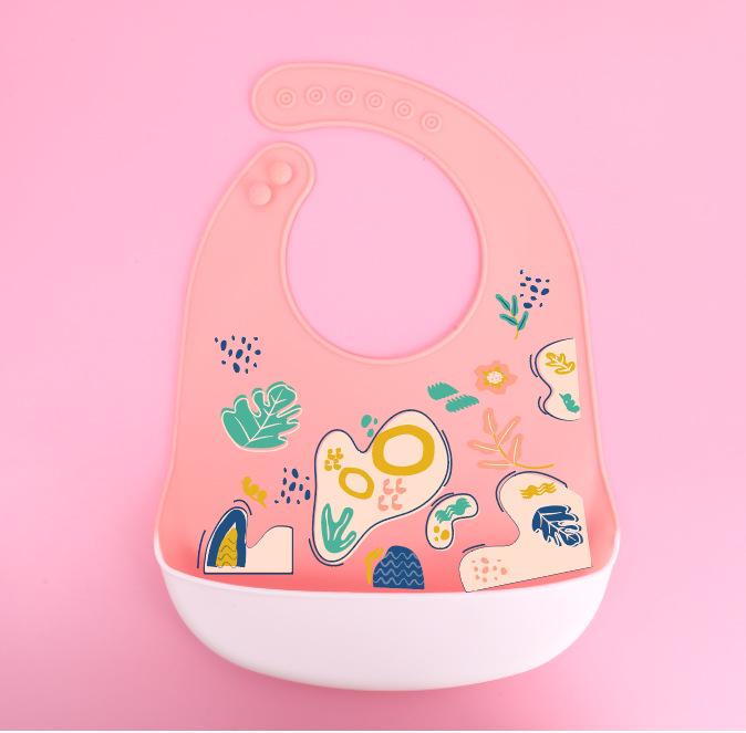 Waterproof Silicone Baby Bib - Large, Wash-Free, Drool & Meal Bib for Newborns and Children