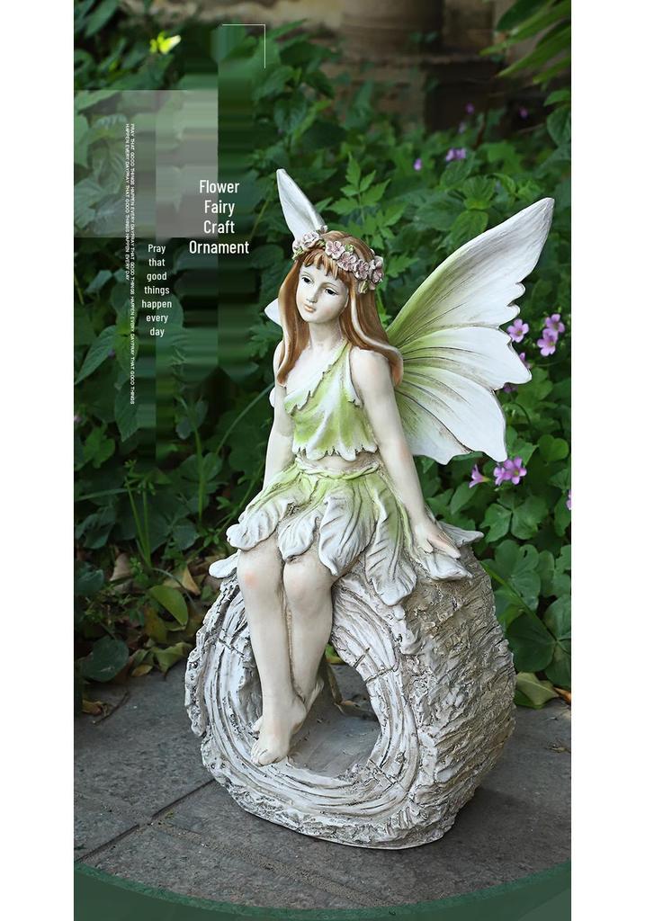 Nordic Style Creative Flower Fairy Resin Garden Angel Ornaments
