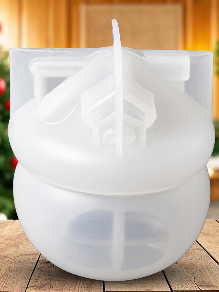 Christmas Mold Santa's Cottage Resin Casting Clay Craft House Mold Candle Making for Decorative Christmas Thanksgiving Fall