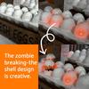 Halloween Zombie Chick LED Light Up Eggs Tray Spooky Eggshell Hatching Chicks Decoration 3D Creepy Deviled Eggs for Tabletop Party Indoor Decoration