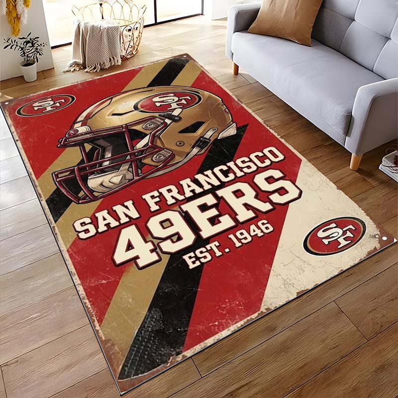 San Francisco 49ers Helmet Design Rug Non-slip rug suitable for living room and bedroom sofas sofas.