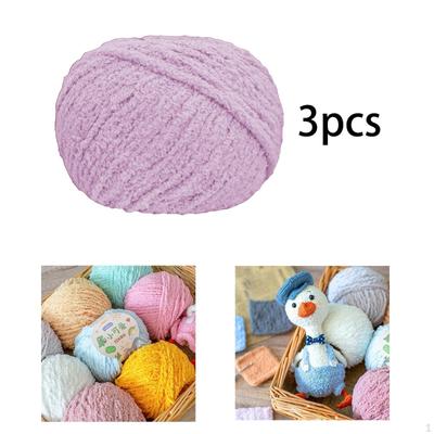 3 Stück Chunky Garn Häkeln Verdicken Polyester Strickdecke DIY Zubehör zum Handstricken