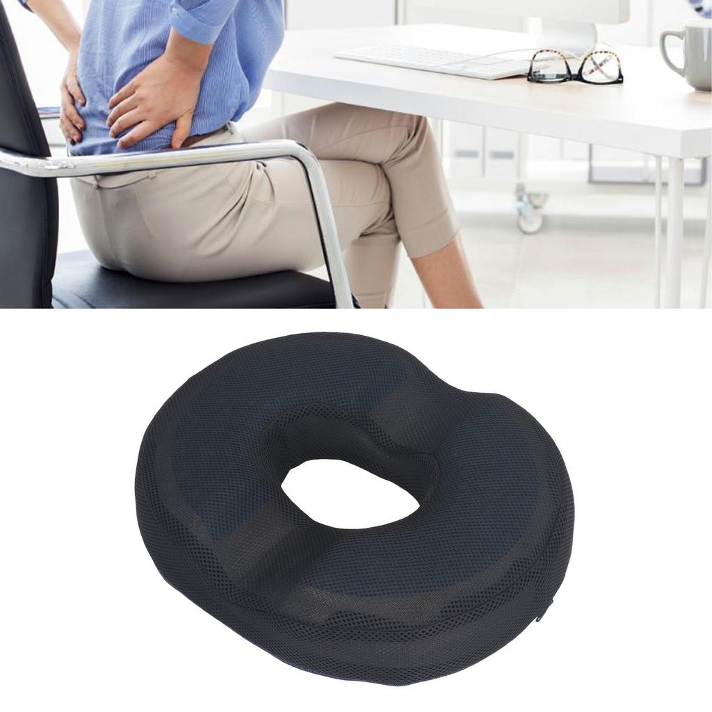 Donut Gel Cushion Pad Ease Discomfort Ergonomic Prostate Surgery Recovery Cushion for Tailbone Black 2U