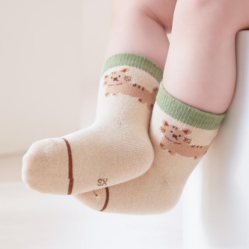 5Pairs/set Baby Socks Cotton Spring Autumn Cartoon Animal Children's Medium Tube Sock Cute Toddler Girls Boys Socks