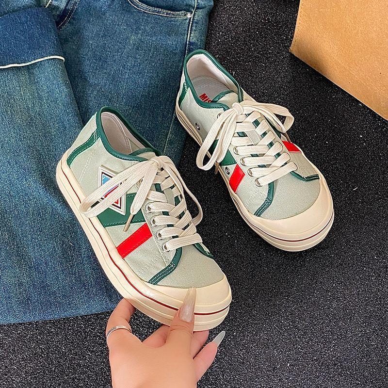 Retro Canvas Shoes 2025 Summer New Casual Student Soft-soled Shoes Versatile Breathable Women's Shoes Color Matching Sports Shoes