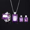 Jewelry High Carbon Diamond Ice Flower Cut Purple Diamond Copper Inlaid Retro Suit Women 12 * 16-10 * 12