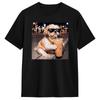 Divertente Shih Tzu che beve caffè freddo Maglietta Estate Cotone Magliette Per Unisex Design Maglietta Manica Corta Y2k Abbigliamento Casual