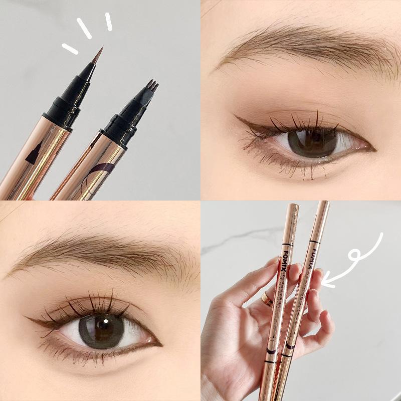 Double-ended Eye Makeup Pen, Quick-drying, Waterproof, Sweat-resistant, Long-lasting, Not Easy To Smudge, Water Eyebrow Pencil Eyeliner
