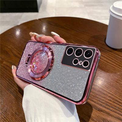 Coque de téléphone à paillettes dégradées et support pour Samsung Galaxy S24 Ultra, S23 FE, S22, S21, S20, S10 Plus, Note 20, souple