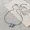 Laser gradual change rhinestone butterfly small thin chain necklace female niche temperament cool versatile collarbone chain neck chain