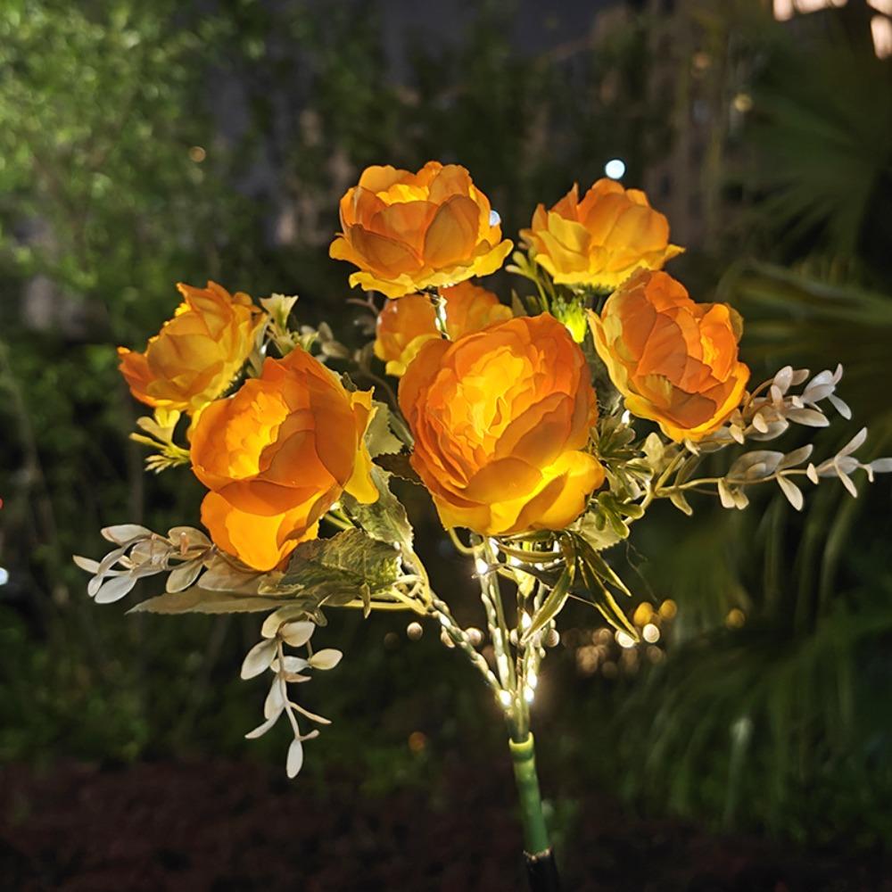 7Head Design Solar Lights Waterproof Solar Powered Outdoor Solar Lights Decorative Light Flower Shape Solar Powered Lights