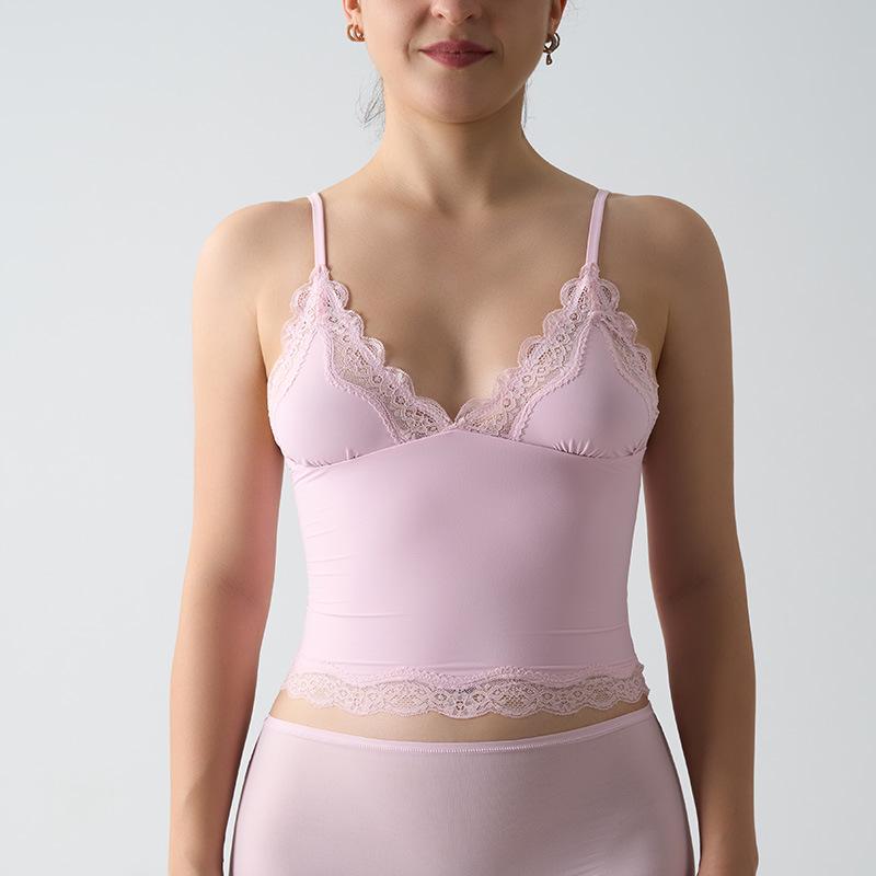 Top din dantelă SK Vestă fără mâneci super elastică - Sexy, prietenos cu pielea, bretele adânci în V ajustabile