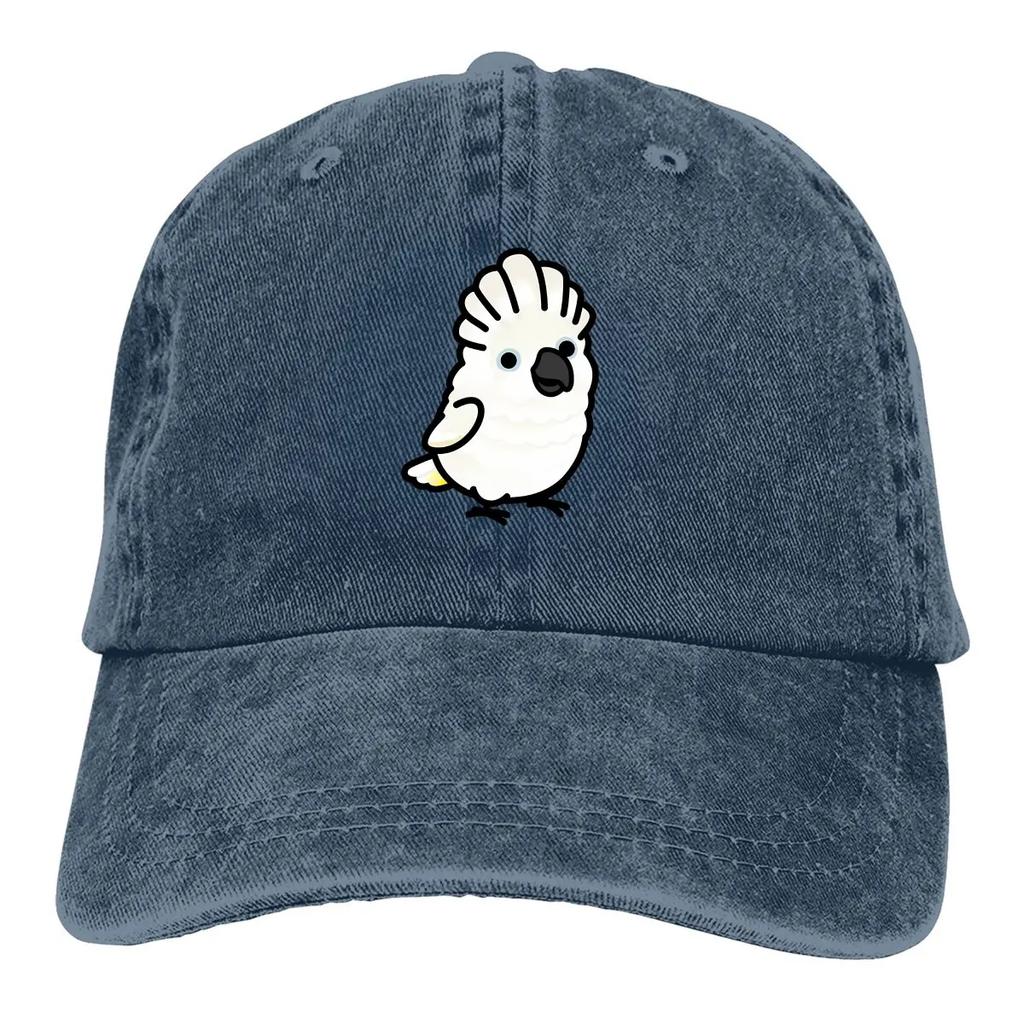 Washed Men's Baseball Cap Chubby Umbrella Cockatoo Trucker Snapback Caps Dad Hat Parrot Birds Pet Golf Hats